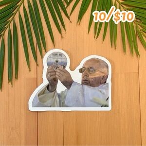 Mamma Mia Priest Meme Vinyl Sticker – Funny Movie CD Blessing Design